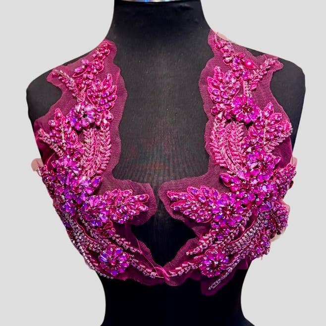 Appliques with Glitz - Wholesale Patch - Rhinestone Applique Pair (Various Colors)0