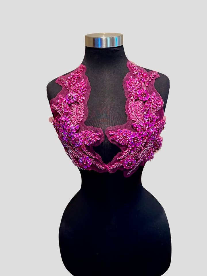 Rhinestone Applique Pair (Various Colors) for wholesale by Appliques with Glitz