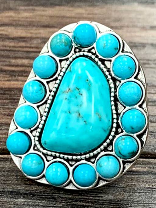750398, anillo ajustable turquesa para venta al por mayor de ISAC Trading Inc