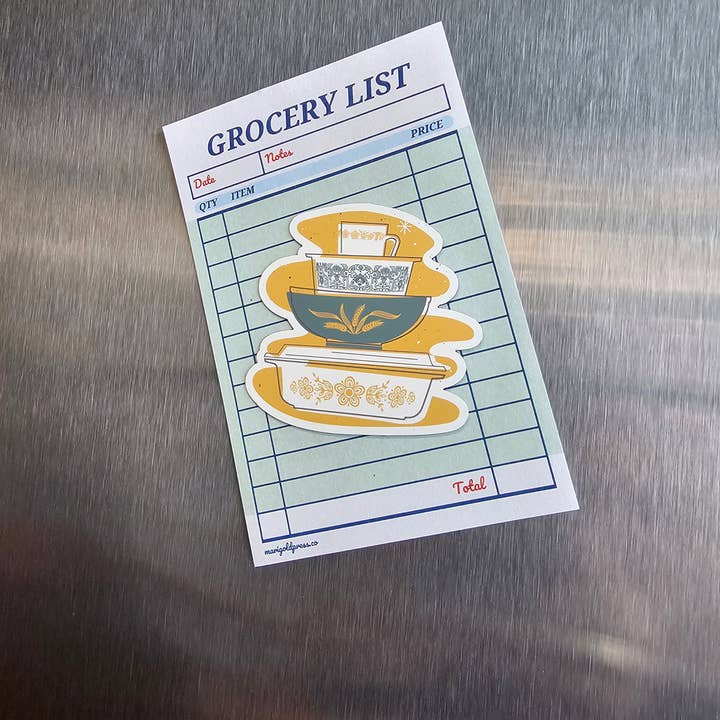 JoRetro - Wholesale Magnet - Pyrex Magnet - Butterfly Gold Bowl Stack 1