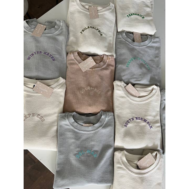 Shop Kirsten - Wholesale Graphic Sweatshirt - Unisex - Custom Embroidered Corded Crewneck Sweatshirt