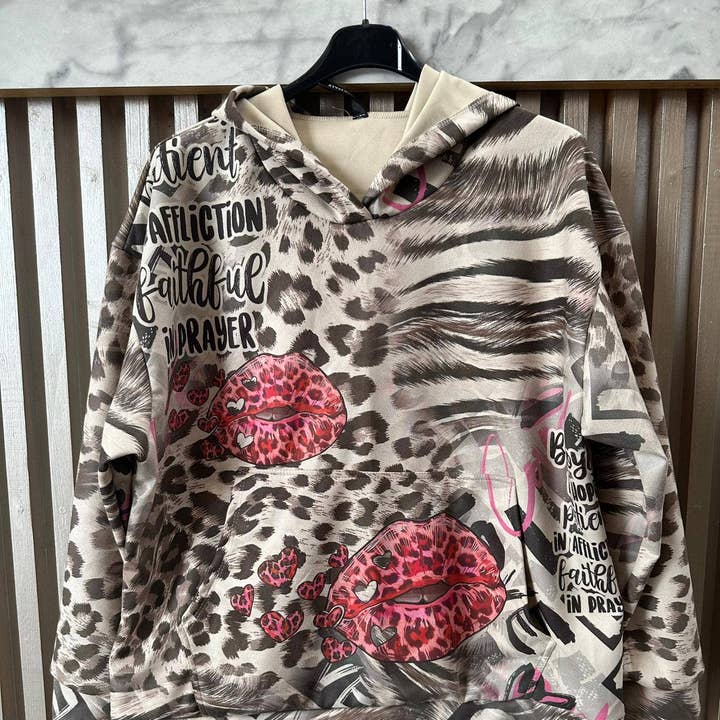 Sweat à capuche imprimé léopard audacieux VISWLI LOOWIE pour la vente par LOOWIE