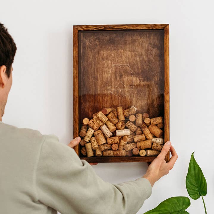 The Corkbox Company – wholesale Wine rack – Wine Cork Display Box „Wine Glass”, Minimal Wine Decor