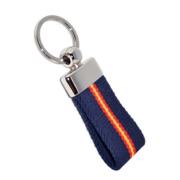 Josvil - Wholesale Keychain - Unisex - NAVY BLUE TEXTILE KEYCHAIN WITH SPANISH FLAG
