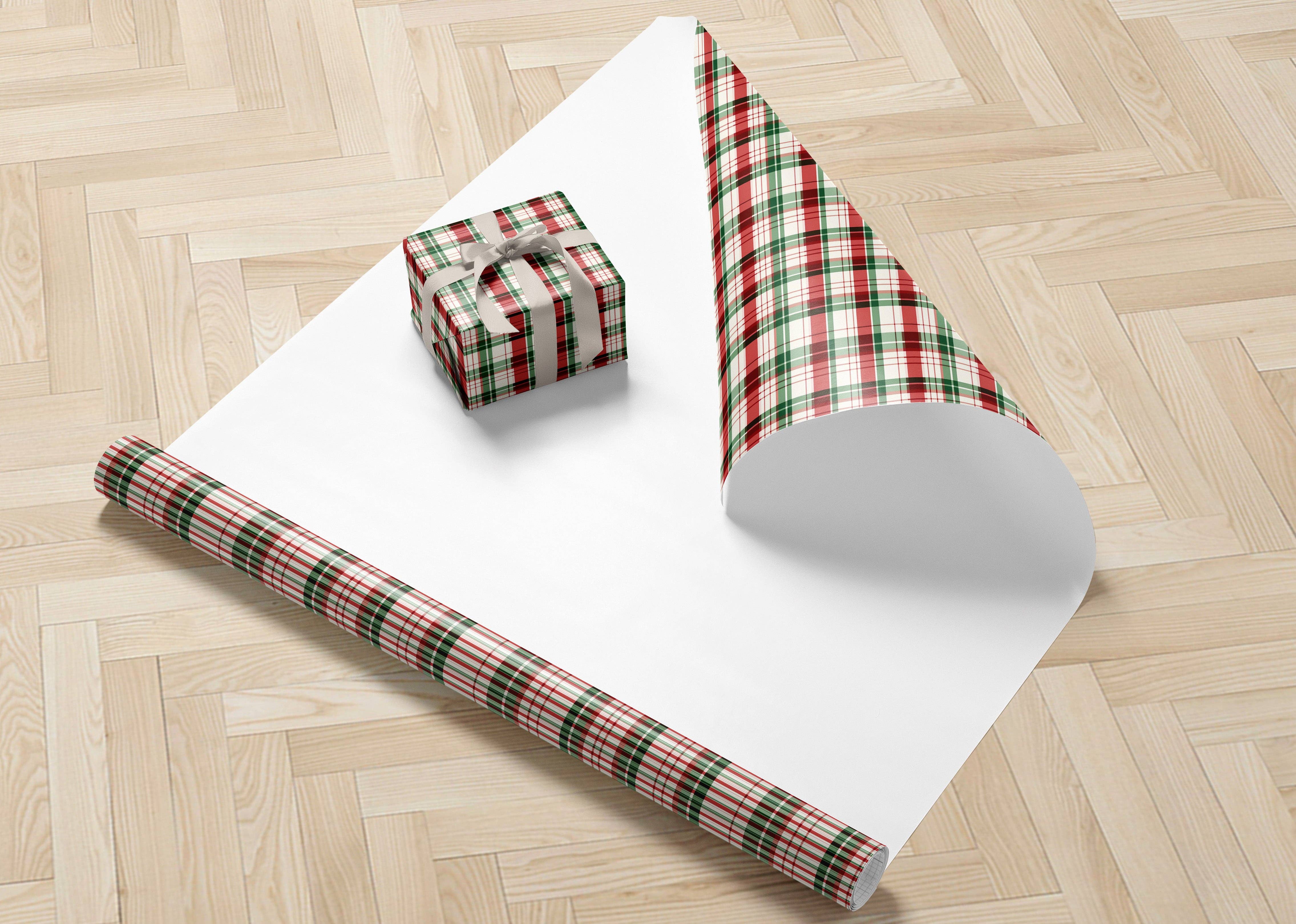 MagicMerchEmporium - Wholesale Wrapping Paper Roll - Rustic Tartan Wrapping Paper3