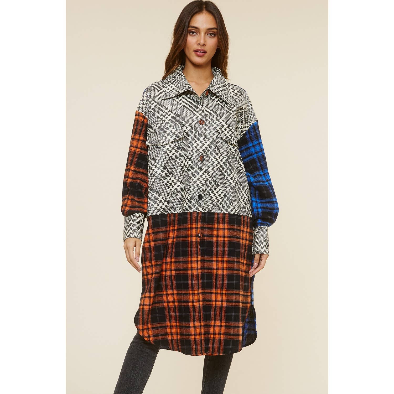 MULTI Giacca a quadri in tessuto misto in vendita all'ingrosso su Faire4