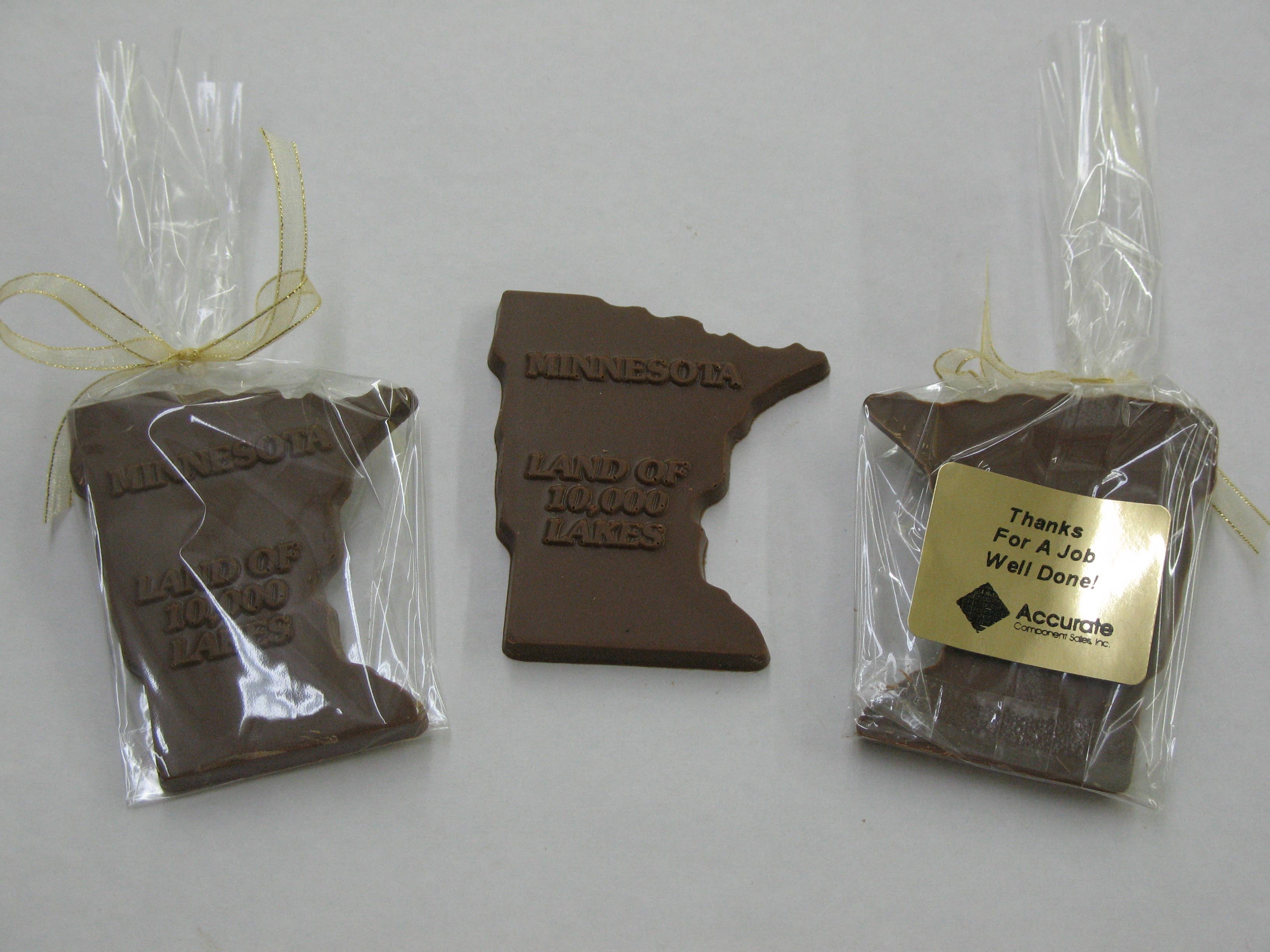 Laketown Chocolates - Wholesale Chocolate - Chocolate MN State Shape 1