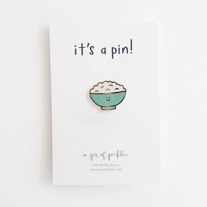 Rice Bowl Pin for wholesale by A Jar Of Pickles