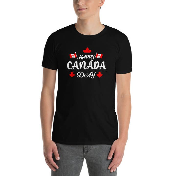 T-shirt unisexe Happy Canada pour la vente par Souverista