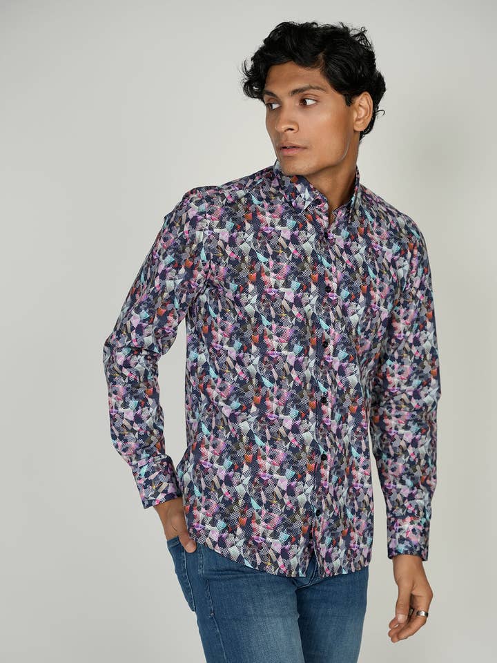 LEO Geo King Bomullsskjorta för wholesale av Luchiano Visconti