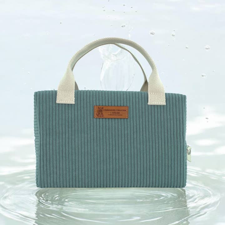 Emmanuel Création - Wholesale Cooler/Cooler Bag - Ice cube S cooler bag, "Corduroy" celadon3