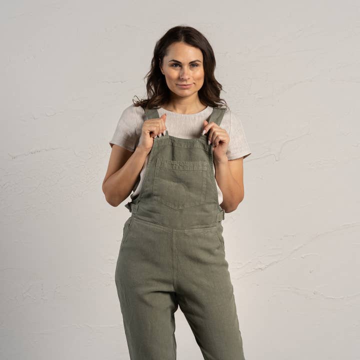 menique - Wholesale Jumpsuit - Women's - 100% Linen Dungaree Jumpsuit Nicci - Casual Overall Romper13