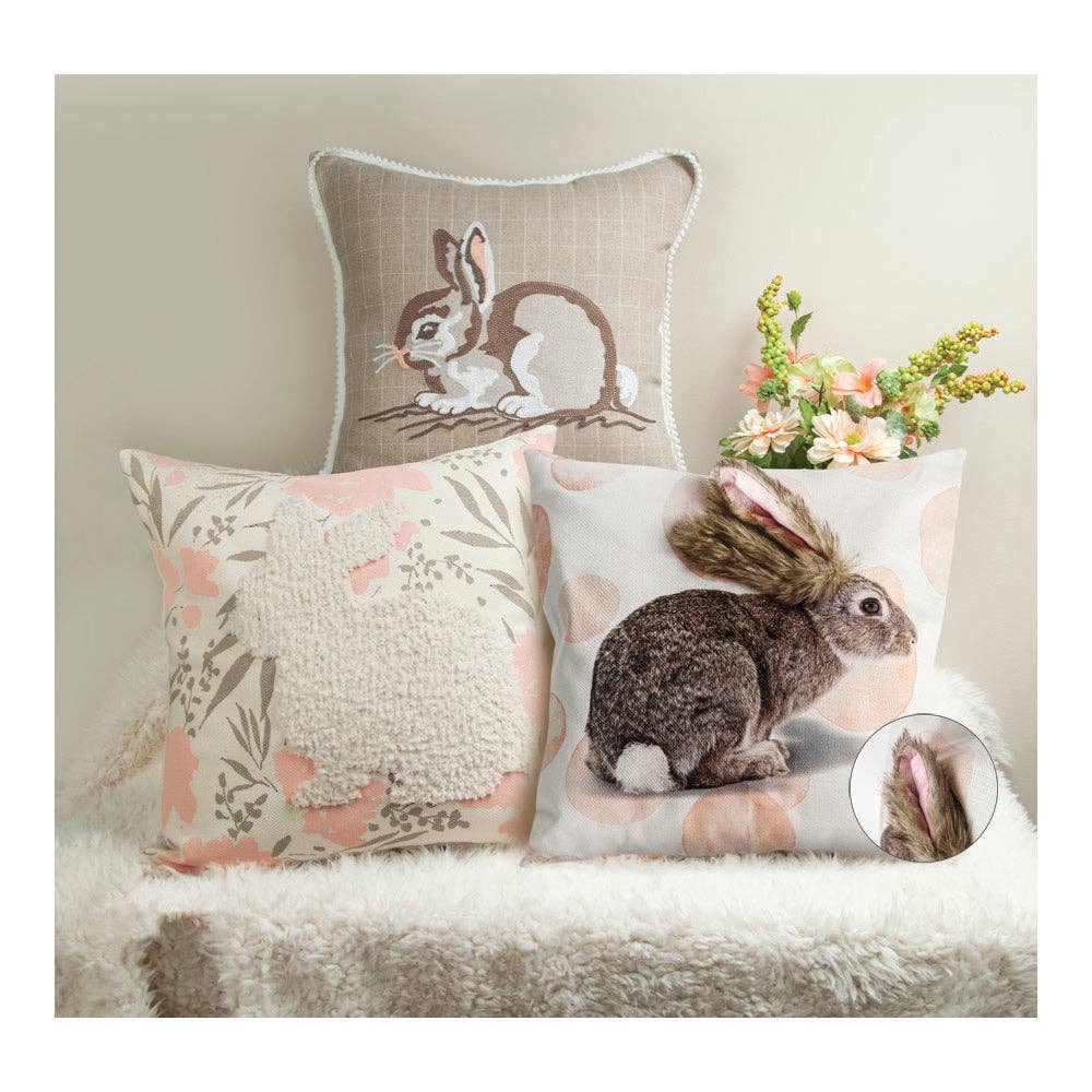 Manual Woodworkers and Weavers, Inc. - Wholesale Throw/Decorative Pillow - Embroidered Bunny Pillow 18 X 180