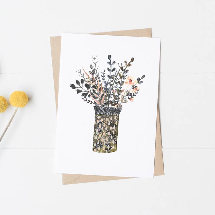 Ff101 Floral Card for wholesale by Angela Savage Illustration
