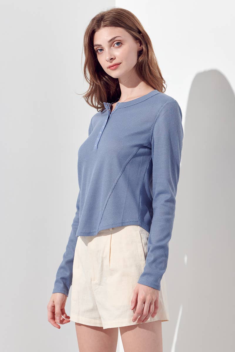 Petal Dew – Großhandel Strickoberteil – Damen – Langarmshirt mit Waffelmuster P0009623