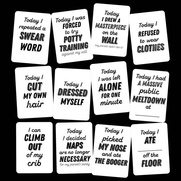 Blunt Toddler Milestone Cards for wholesale by Midwestmod | Pixel + Stitch