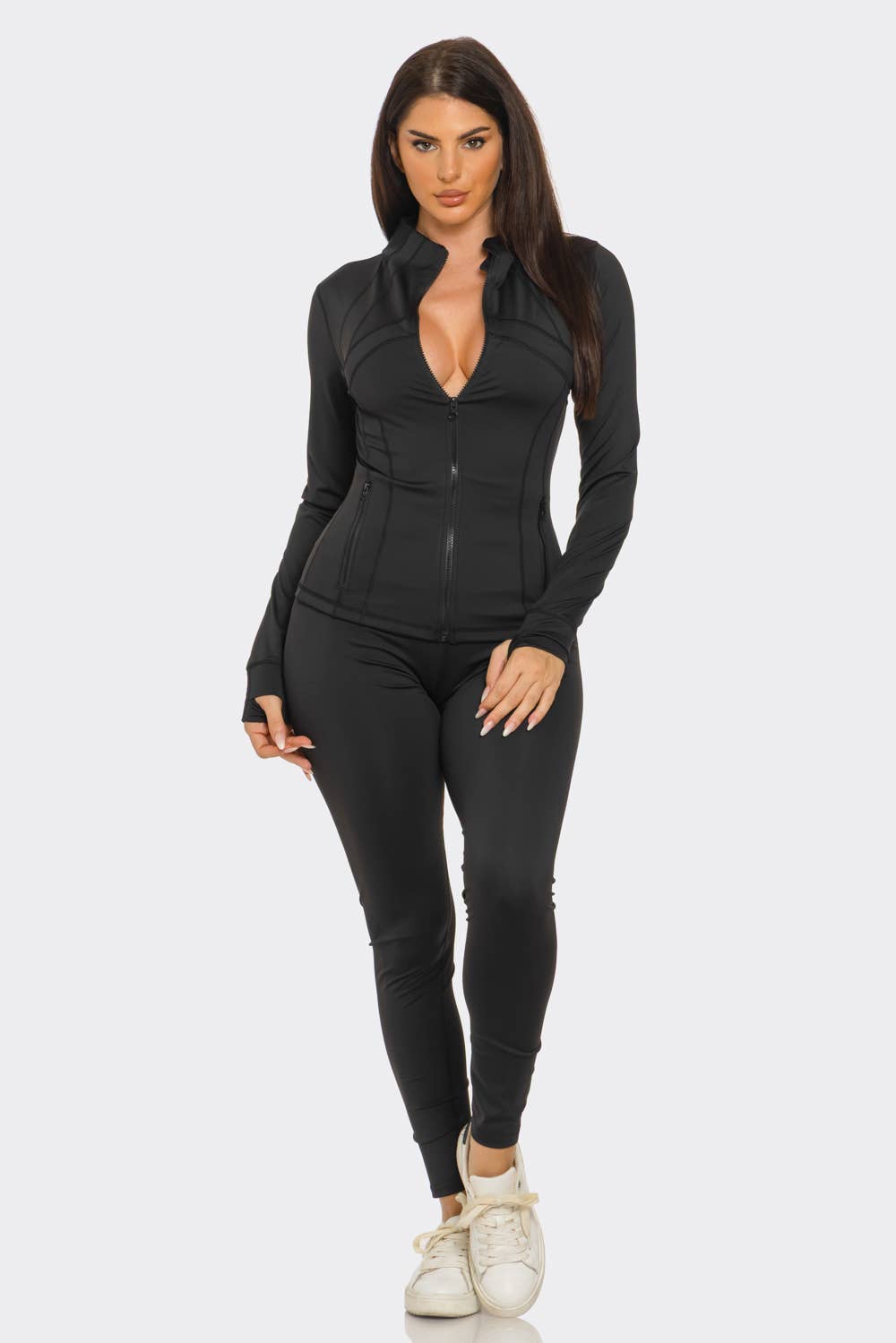 Julia by LoveJ - Wholesale Activewear Set - Women's - Front Zip Up Jacket And Leggings Set11