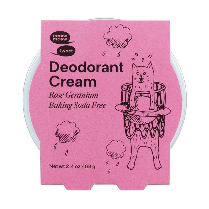 Rose Geranium Baking Soda Free Deodorant Cream for wholesale by Meow Meow Tweet