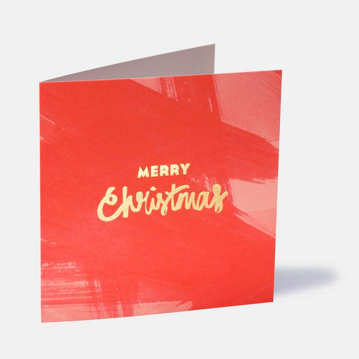 Carte de vœux « Merry Christmas Paint » - Rouge pour la vente par TAAB London