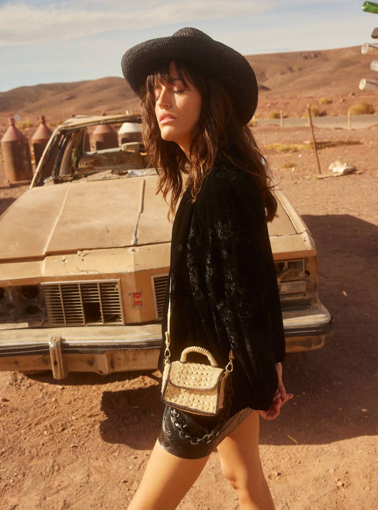 Sanabay - Wholesale Messenger Bag - Women's - Mini Félicie natural and black mini raffia bag2