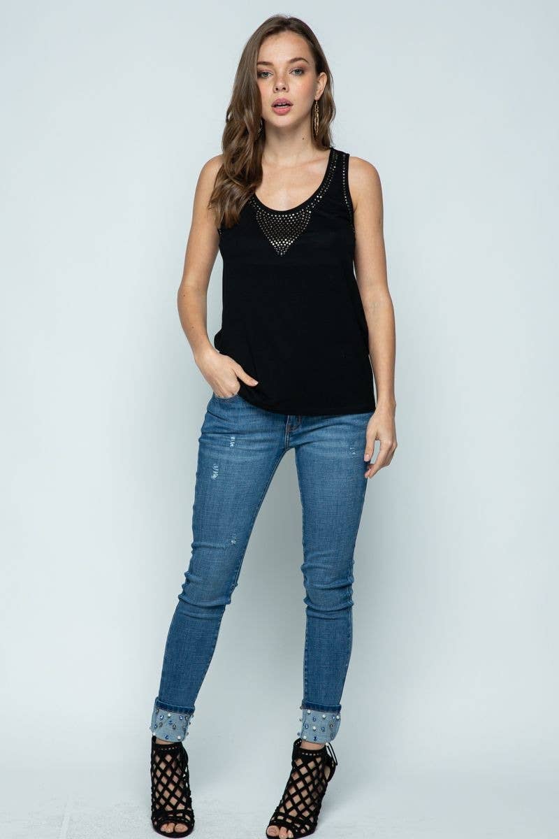 VOCAL – Engroshandel Tanktop – Kvinder – Ærmeløs Top Med Ørestikker19