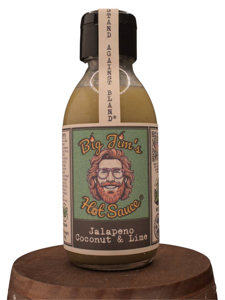 Jalapeno Coconut & Lime Hot Sauce (150g) for wholesale by Big Jim's Hot Sauce