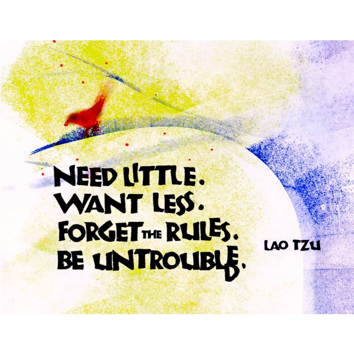 Set di Sei Carte N003 Necessita Poco -- Lao Tzu per la vendita all'ingrosso da parte di ArtLight Media