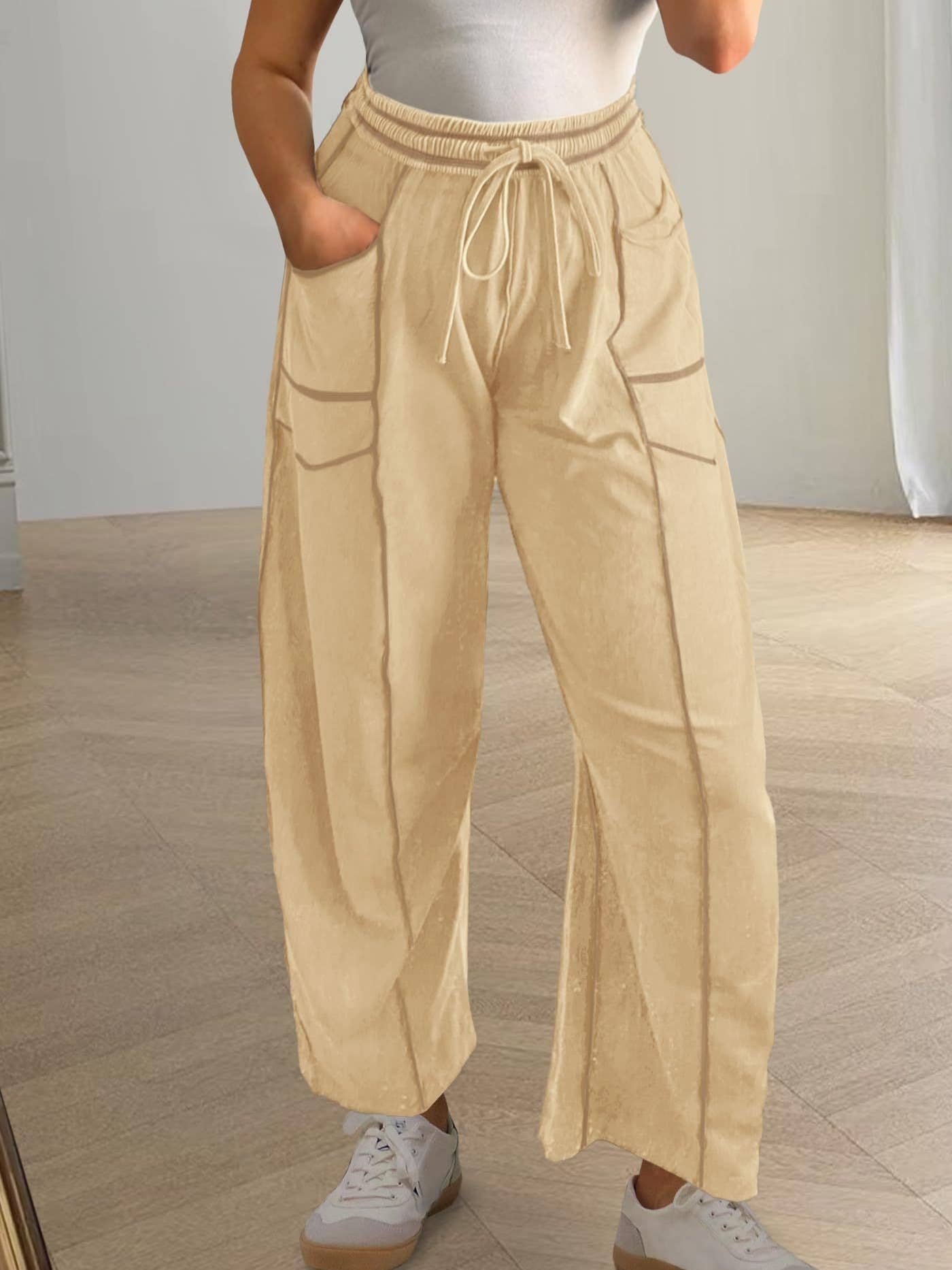 Lily Clothing - Wholesale Pants - Women's - Casual stretched-waist drawstring sweatpants1
