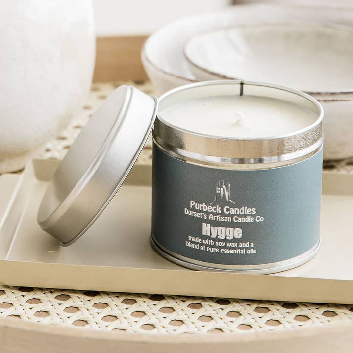 Purbeck Candles – wholesale Travel candles – Signature Range Candle in a Tin - Hygge0