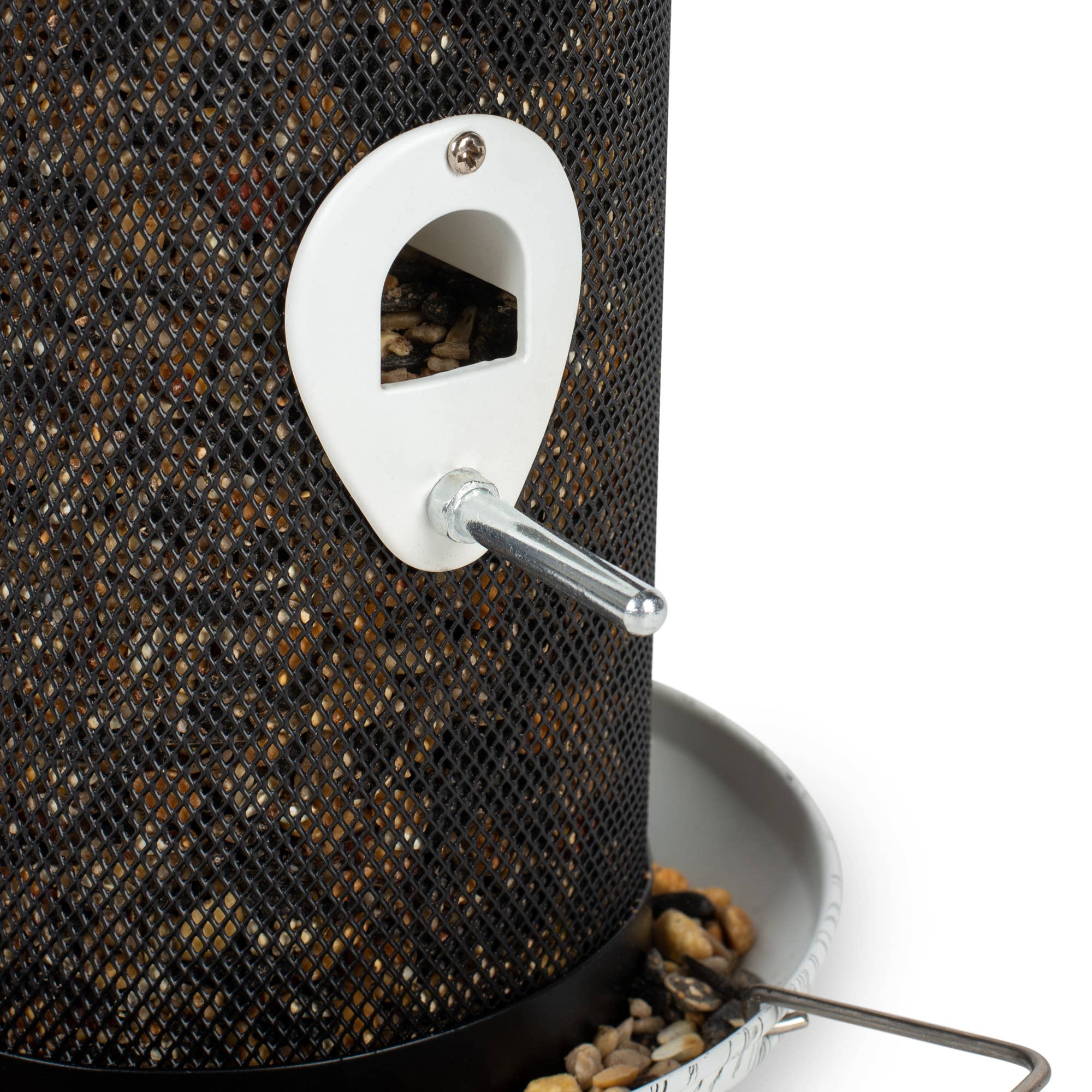 EAST AVENUE – wholesale Fågelmatare – Fågelmatare i vitfärgad trästruktur, 30 cm5