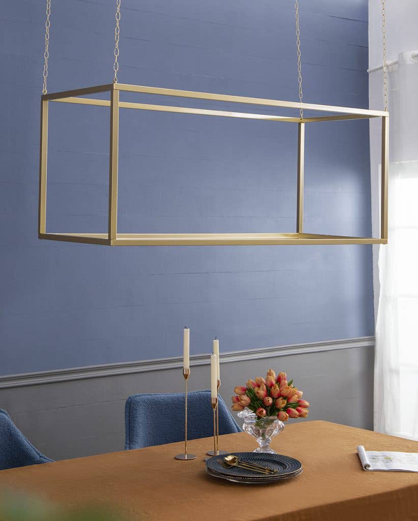 A&B Home Group Inc. - Wholesale Display Shelf - 55x27.5x27.5" Golden Iron Stand With Chains 1EA/CTN6