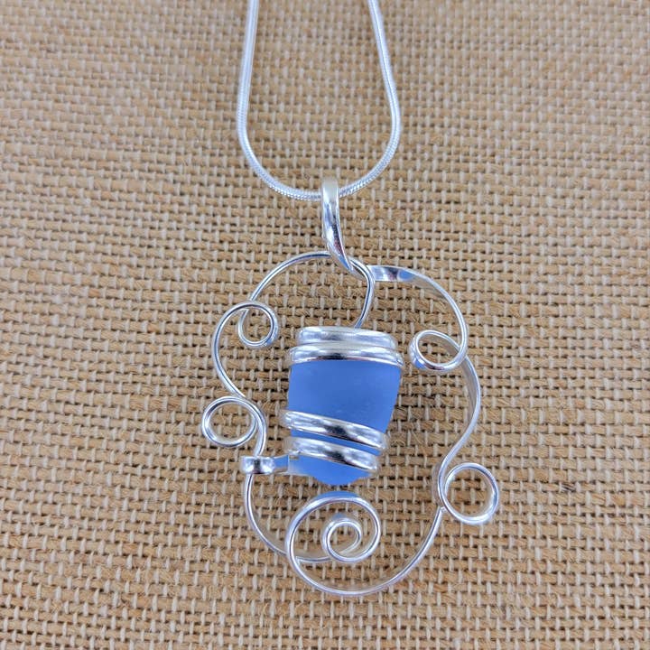Pendentif en verre de mer de culture ALP-SG-PD2 pour la vente par Sadie Green's Jewelry