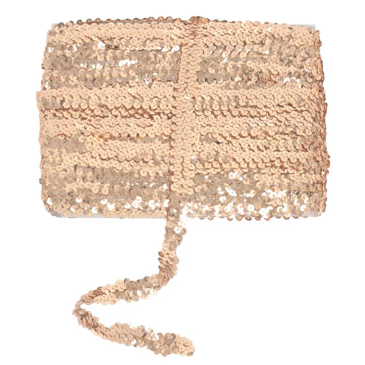 AK Brand - Wholesale Ribbon – Gift wrapping - Elastic Sequin Trim 0.8 Inch Glitter Paillette Ribbon24