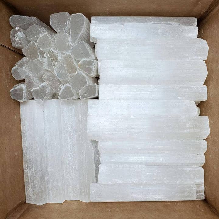 Cloud Apartments - Wholesale Spiritual Stone/Crystal - (100 pack) Selenite unpolished Rough Sticks 3.5+ Long Approx