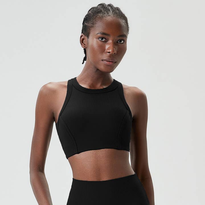 Sodalemon - Wholesale Sports bra – Women's - Women Yoga Solid Threaded High Support Fitness Sports Bra1