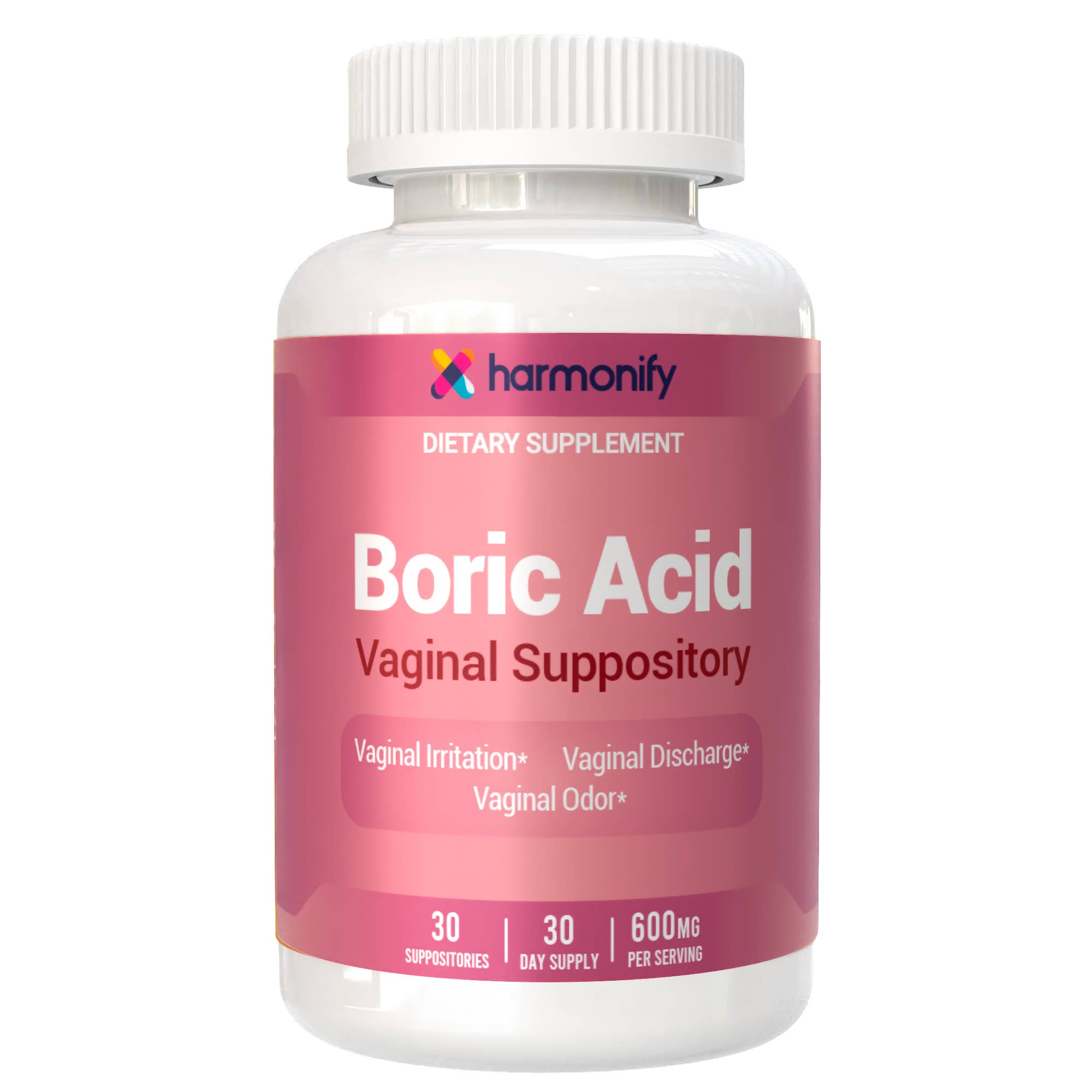 HARMONIFY - Wholesale Oral Supplement/Vitamin - Boric Acid Suppositories for Women 600 mg, Pure Boric Acid 3