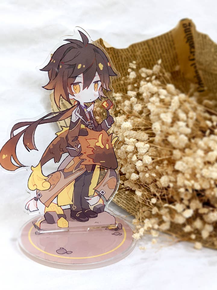 Stand acrilico di Zhongli (Genshin Impact) per la vendita all'ingrosso da parte di HideawayMelon