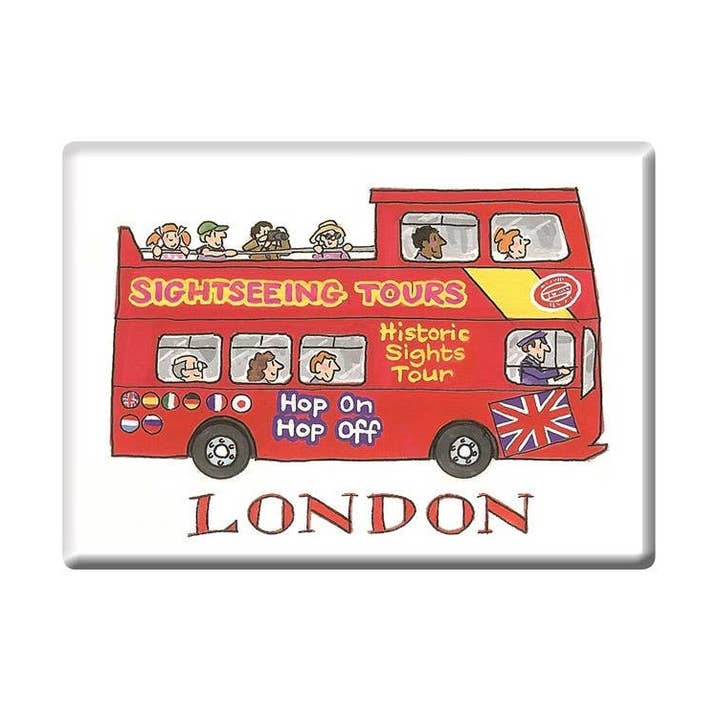 Alison Gardiner US - Wholesale Magnet - Sightseeing Bus, London Fridge Magnet0