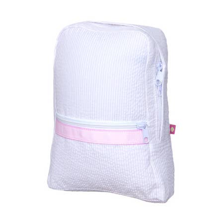 Pink Seersucker Small Backpack | Mint for wholesale by Mint