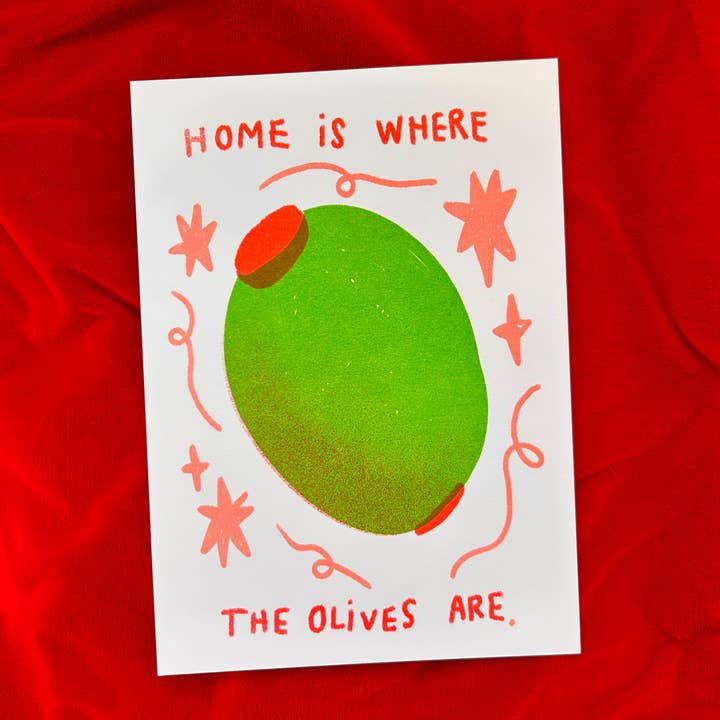 Olives Riso Print for wholesale by Alex Luciano