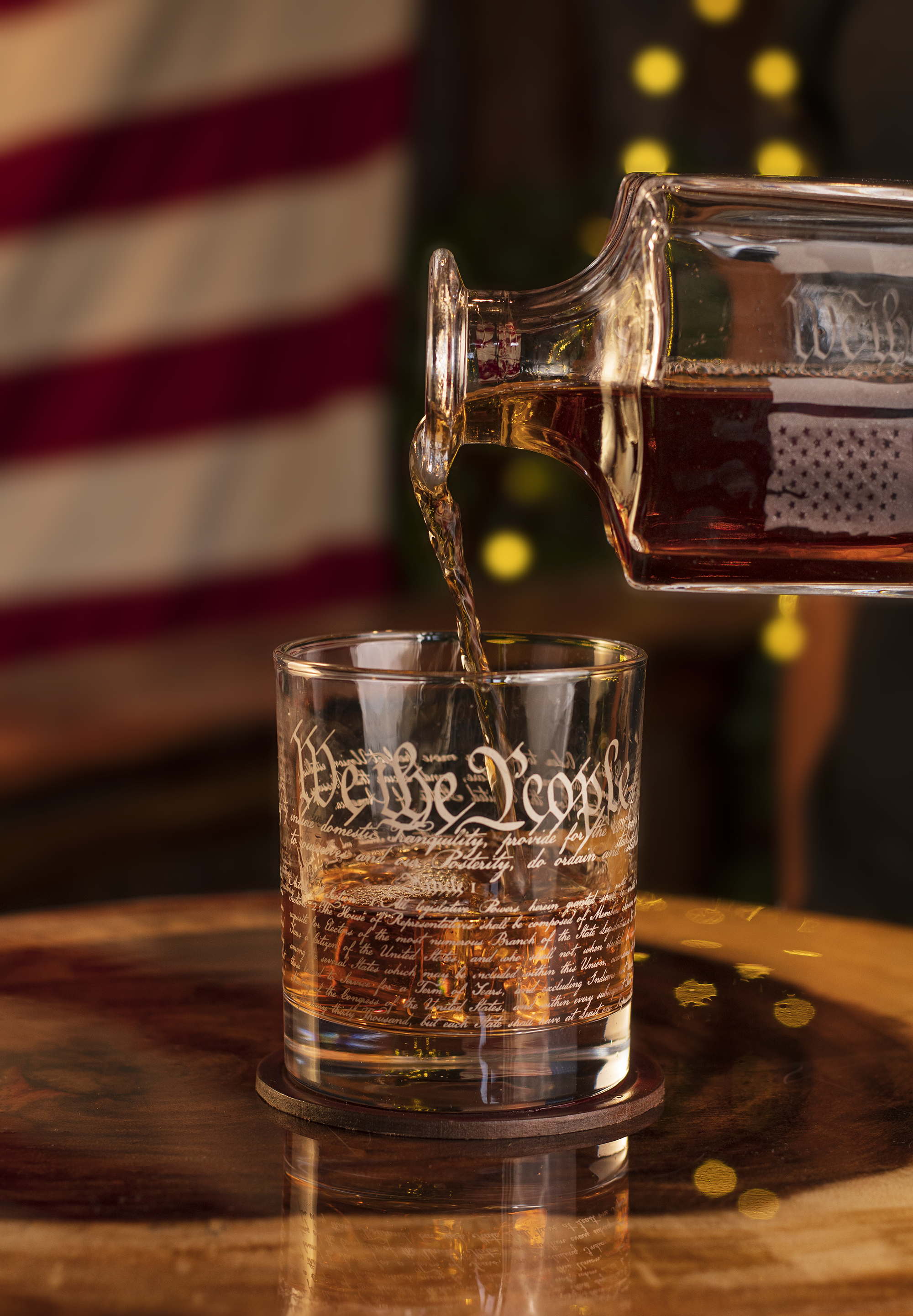 Old Southern Brass - Wholesale Decanter - We The People American Flag Decanter Whiskey Glass Gift Set5