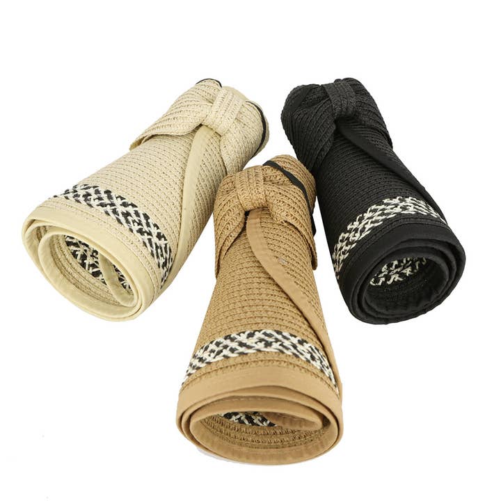 Sensibling Corp. – Großhandel Strohhut – Damen – Sonnenhut aus Strohhalm, zusammenklappbar, zusammenklappbar, mit geflochtenem Flechtdetail1