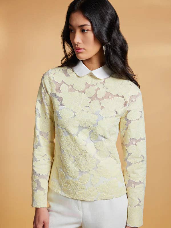 Garden Glade Guipure Lace Top for wholesale by Sasha+Z