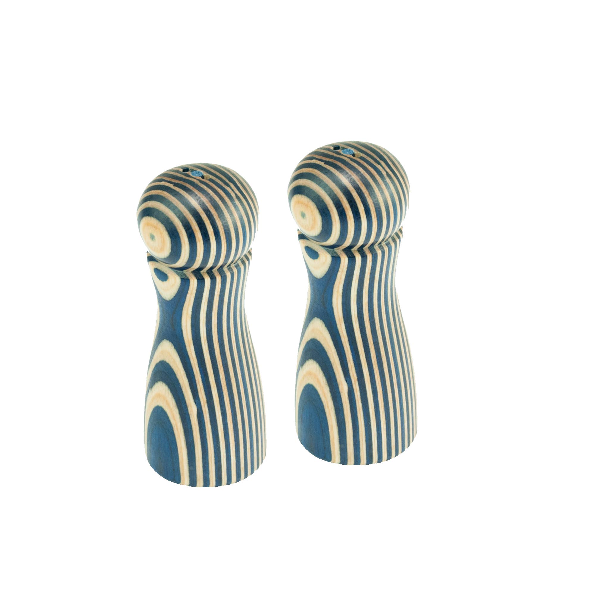 Island Bamboo - Wholesale Salt & Pepper Shaker Set - 4" Blue Pakka Salt & Pepper Shaker Set