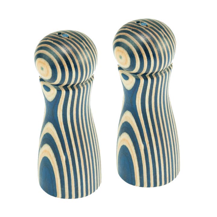 Island Bamboo - Wholesale Salt & Pepper Shaker Set - 4" Blue Pakka Salt & Pepper Shaker Set0