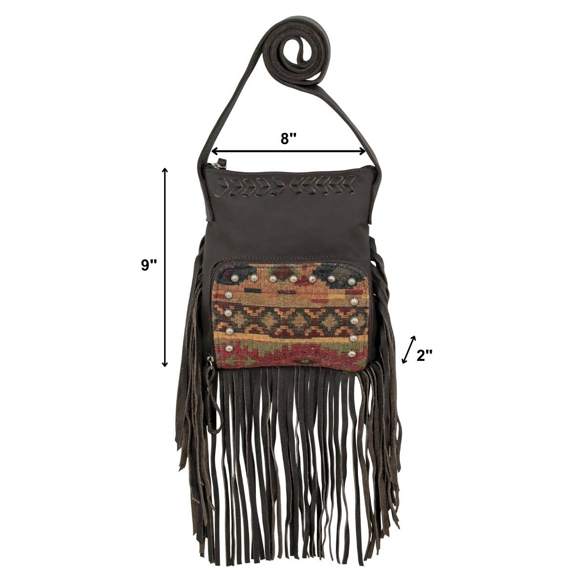 American West - Vendita all'ingrosso Borsa a tracolla - Donna - Borsa a tracolla Cowgirl con frange e tasca frontale2