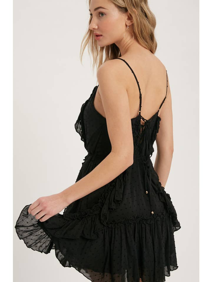 Bluivy - Wholesale Dress - Women's - LACE UP BACK RUFFLE MINI DRESS10