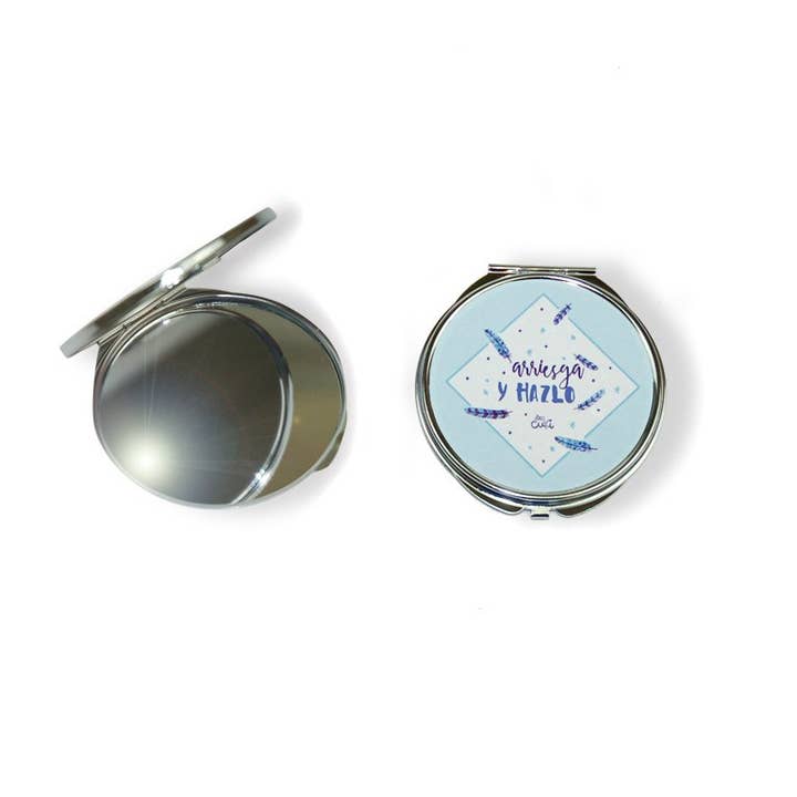 ESPEJO BOLSO REDONDO 'ARRIESGA' para venta al por mayor de Aktual / Dekora Import S.A