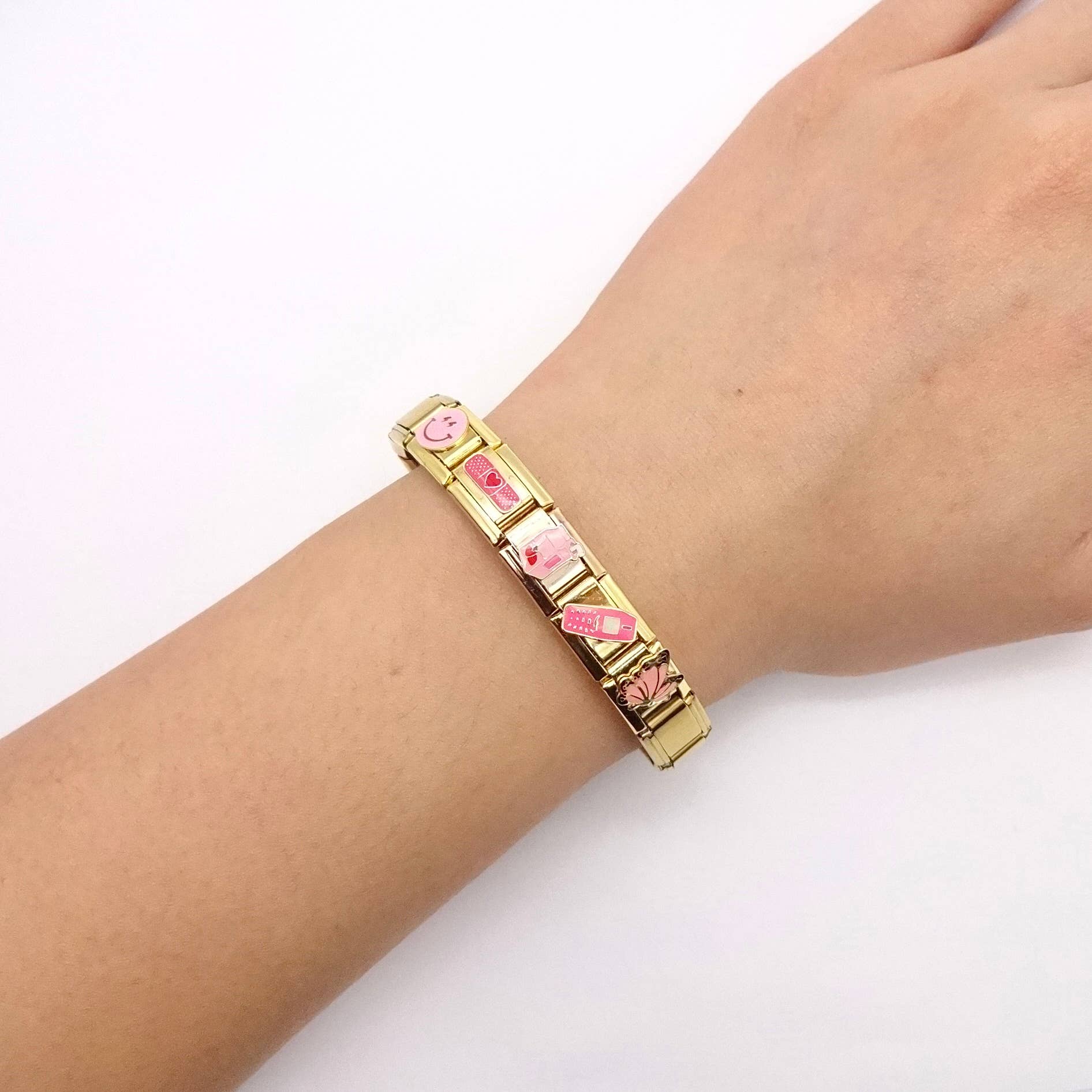KIKICHIC - Wholesale Charm/Dangle Bracelet - Pink Italian Charm Bracelet1