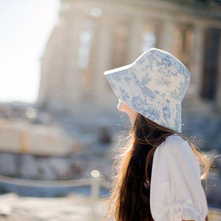 Homesite - Wholesale Bucket Hat - Women's - Toile De Jouy Fashion Bucket Hat, Cotton fabric, 2 Sizes